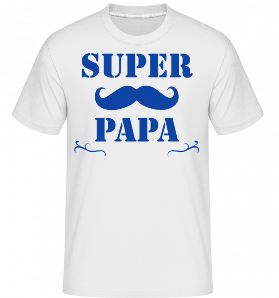 Super Papa - Moustache -  Shirtinator Men's T-Shirt - White - Vorn