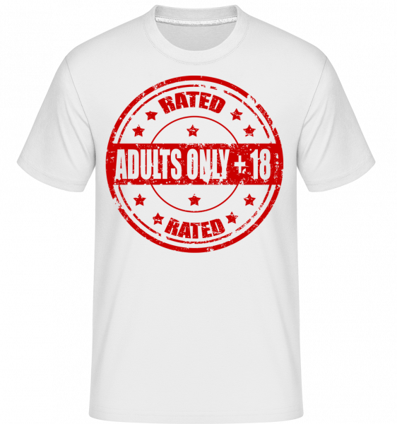 Adults Only +18 Sign -  Shirtinator Men's T-Shirt - White - Vorn