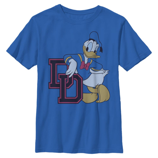 Disney - Mickey Mouse - Donald Duck College DD - Kids T-Shirt - Royal blue - Front