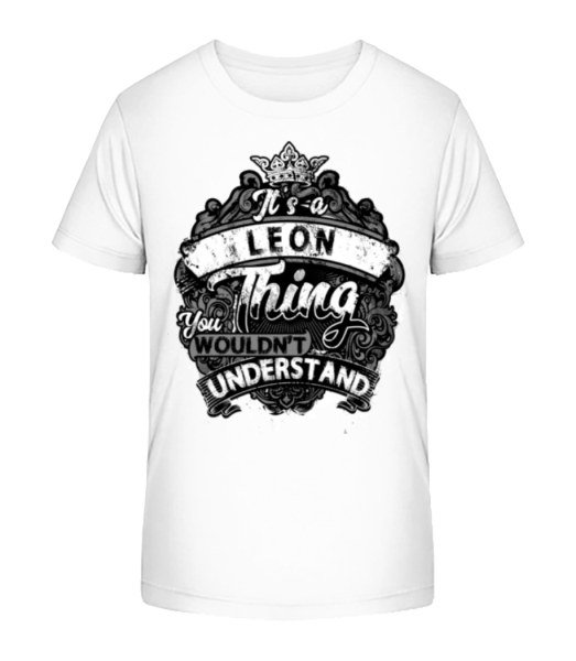It's A Leon Thing - Kid's Bio T-Shirt Stanley Stella - White - Front