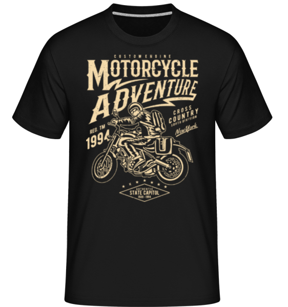 Motorcycle Adventure -  Shirtinator Men's T-Shirt - Black - Front