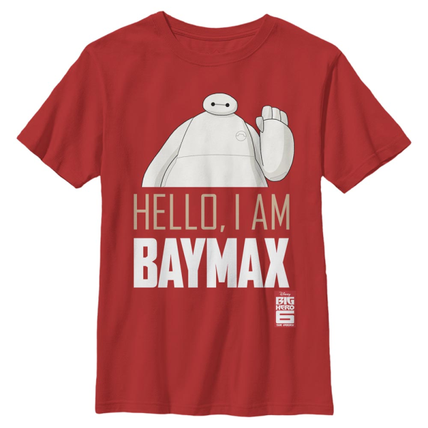 Disney - Big Hero 6 - Baymax Hello - Kids T-Shirt - Red - Front
