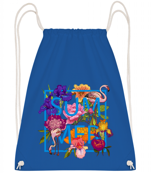 Summer Flowers Sign - Drawstring Backpack - Royal blue - Vorn