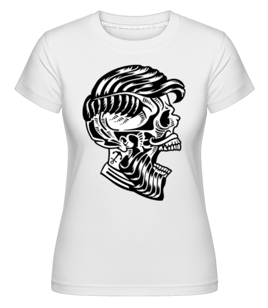 Hipster Skull -  Shirtinator Women's T-Shirt - White - Front