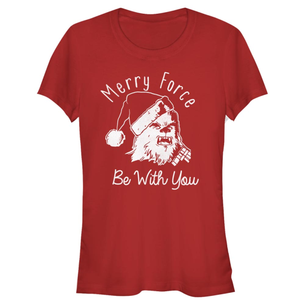 Star Wars - Chewbacca Merry Force - Christmas - Women's T-Shirt - Red - Front