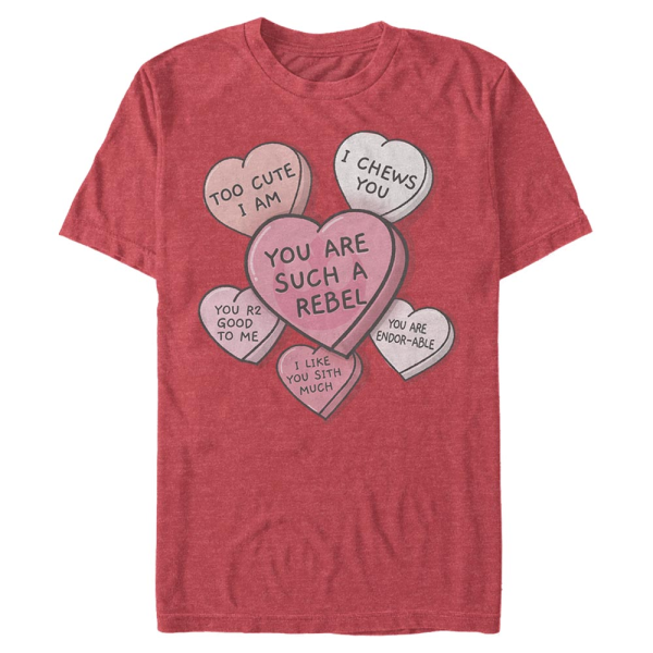Star Wars - Rebellion Candy Hearts - Valentine's Day - Men's T-Shirt - Heather red - Front