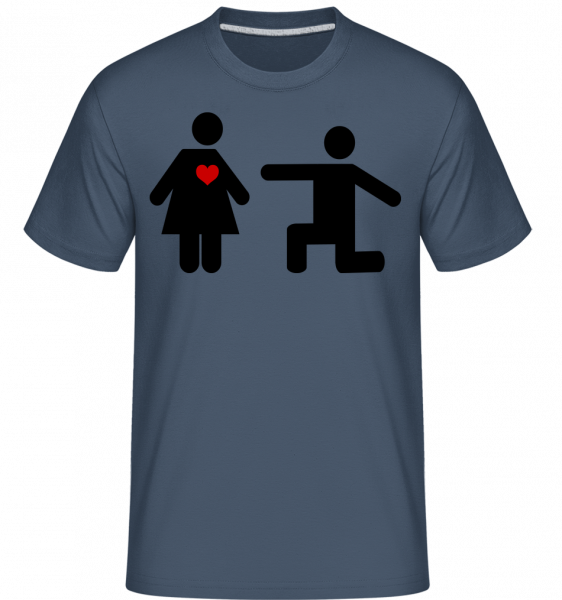 Woman And Man With Heart Logo -  Shirtinator Men's T-Shirt - Denim - Vorn