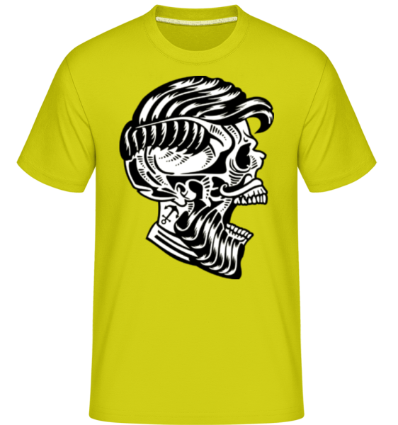 Hipster Skull -  Shirtinator Men's T-Shirt - Lime - Front