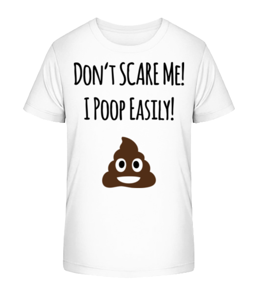 I Poop Easily - Kid's Bio T-Shirt Stanley Stella - White - Front