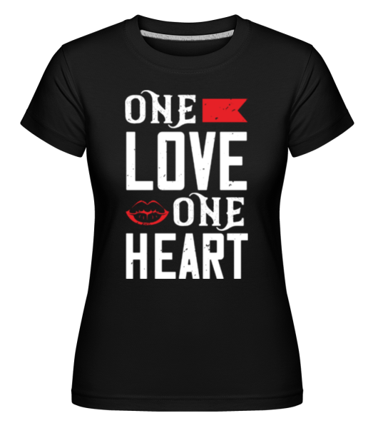 One Love One Heart -  Shirtinator Women's T-Shirt - Black - Front