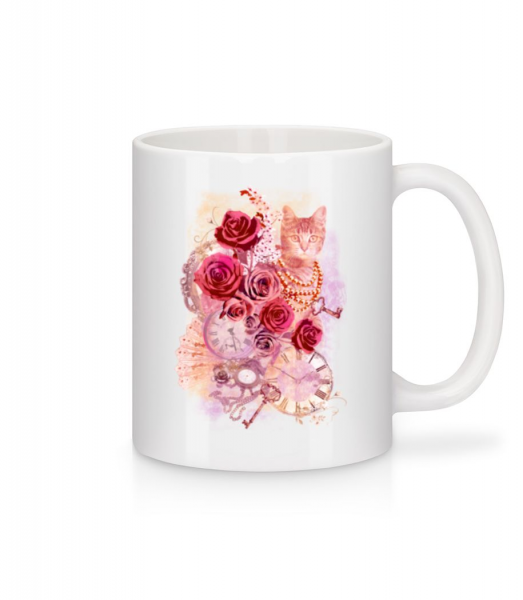 Rose Cat - Mug - White - Front