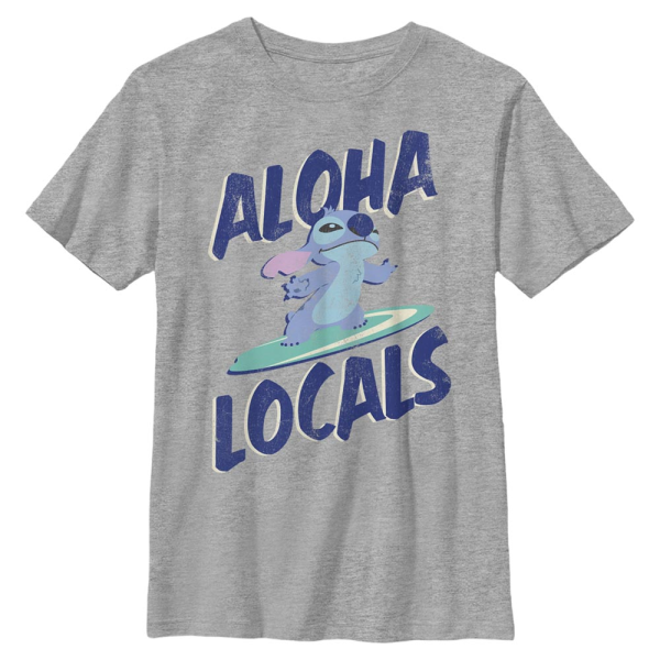 Disney - Lilo & Stitch - Stitch Aloha Locals - Kids T-Shirt - Heather grey - Front