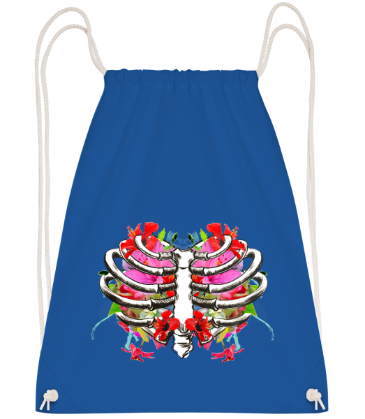 Flowers Lung - Drawstring Backpack - Royal blue - Vorn