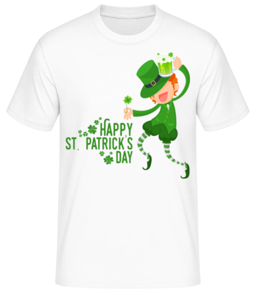 Happy St. Patrick's Day Logo - Men's Basic T-Shirt - White - Front