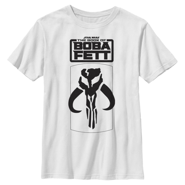 Star Wars - Book of Boba Fett - Logo Mandalorian Skull - Kids T-Shirt - White - Front