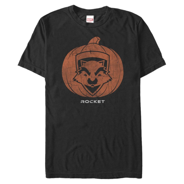 Marvel - Guardians of the Galaxy - Rocket Pumpkin - Halloween - Men's T-Shirt - Black - Front