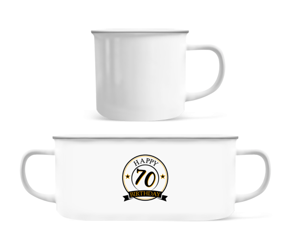 Happy Birthday 70 - Enamel-cup - White - Front