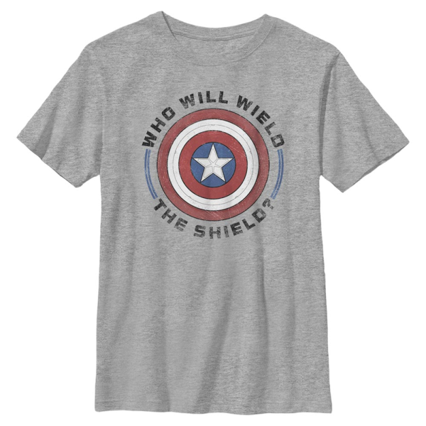 Marvel - The Falcon and the Winter Soldier - Logo Wield Shield - Kids T-Shirt - Heather grey - Front