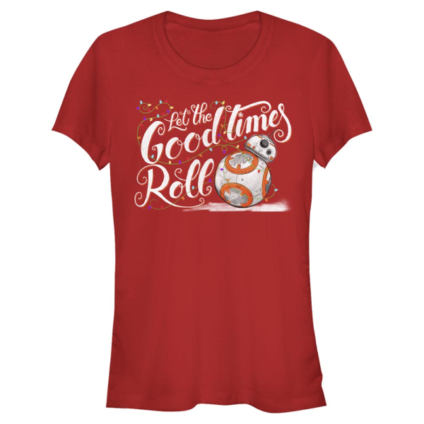 Star Wars - The Force Awakens - BB-8 BB8 Christmas Roll - Christmas - Women's T-Shirt - Red - Front