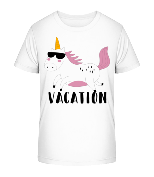 Vacation Unicorn - Kid's Bio T-Shirt Stanley Stella - White - Front