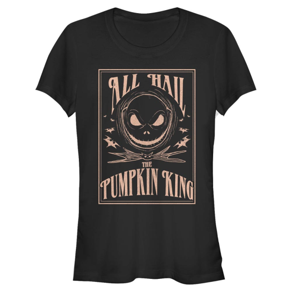 Disney Classics - Nightmare Before Christmas - Jack Skellington Hail The PumpkinKing - Halloween - Women's T-Shirt - Black - Front