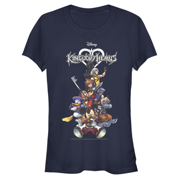 Disney - Kingdom Hearts - Skupina Group With Logo - Women's T-Shirt - Navy - Front