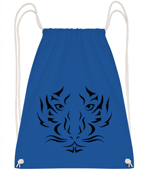 Tiger Head - Drawstring Backpack - Royal blue - Vorn