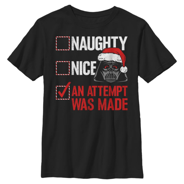 Star Wars - Darth Vader Attempt Was Made - Christmas - Kids T-Shirt - Black - Front