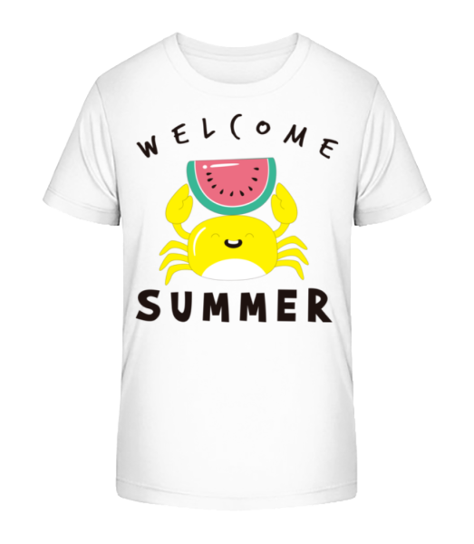 Welcome Summer Crab - Kid's Bio T-Shirt Stanley Stella - White - Front
