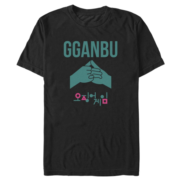 Netflix - Squid Game - Text Gganbu Buddies - Men's T-Shirt - Black - Front