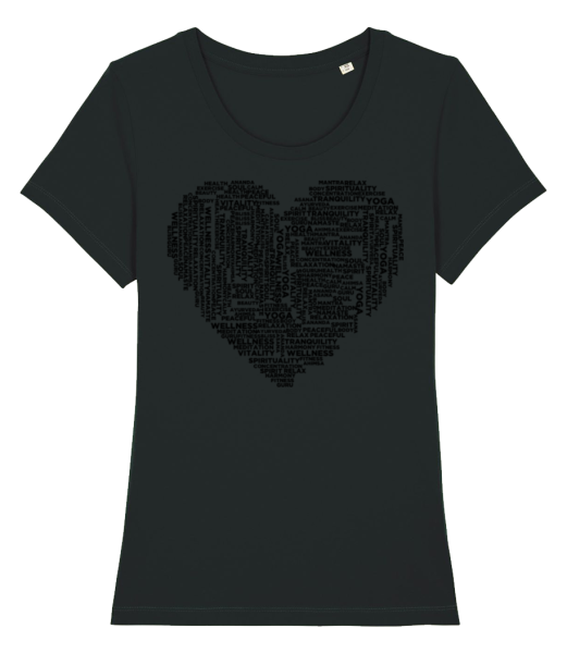 Yoga Heart - Women's Organic T-Shirt Stanley Stella - Black - Front