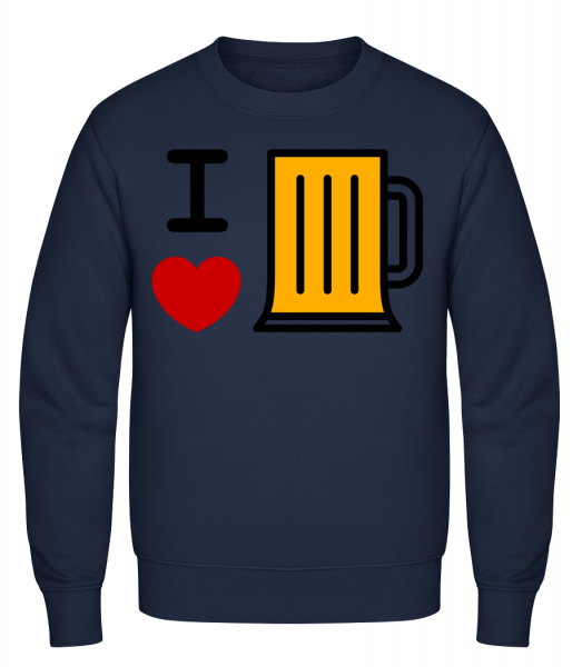 I Love Beer - Classic Set-In Sweatshirt - Navy - Vorn