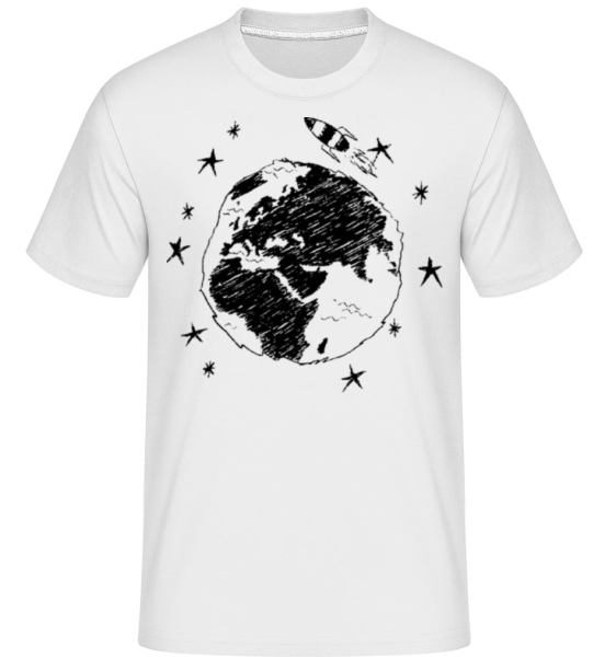 Earth Rocket -  Shirtinator Men's T-Shirt - White - Front
