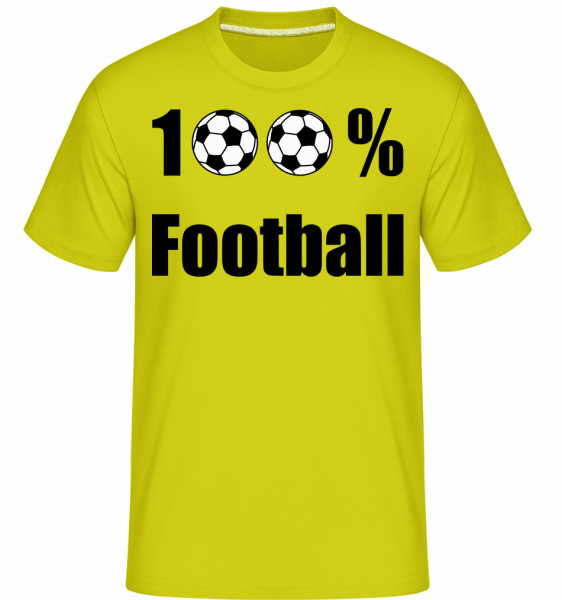 100 % Football -  Shirtinator Men's T-Shirt - Lime - Vorn