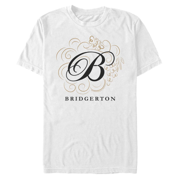 Netflix - Bridgerton - Logo B - Men's T-Shirt - White - Front