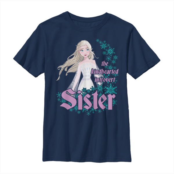 Disney - Frozen - Elsa Kindhearted Sister - Kids T-Shirt - Navy - Front