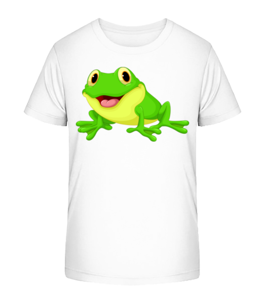 Frog With Open Mouth - Kid's Bio T-Shirt Stanley Stella - White - Front