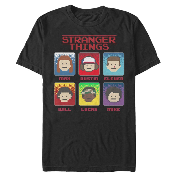 Netflix - Stranger Things - Skupina 8 Bit Stranger - Men's T-Shirt - Black - Front