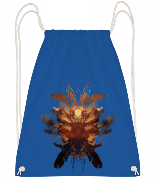 Feather Bird's Nest - Drawstring Backpack - Royal blue - Vorn