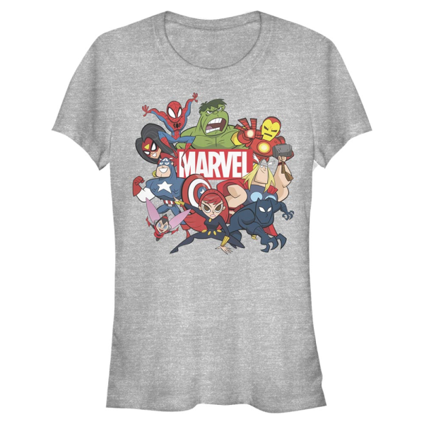 Marvel - Avengers - Avengers Group Retro - Women's T-Shirt - Heather grey - Front