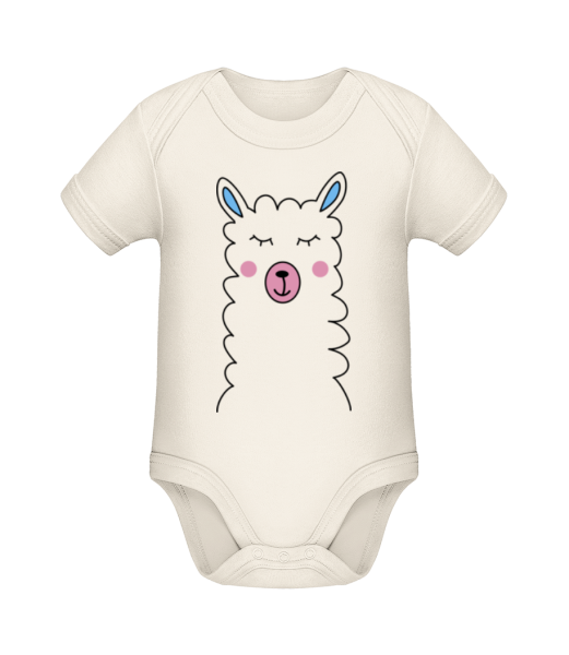 Cute Lama - Organic Baby Body - Cream - Front