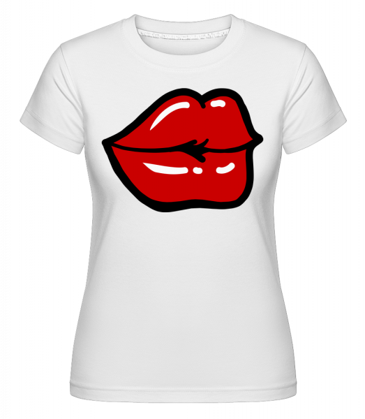 Red Lips -  Shirtinator Women's T-Shirt - White - Vorn