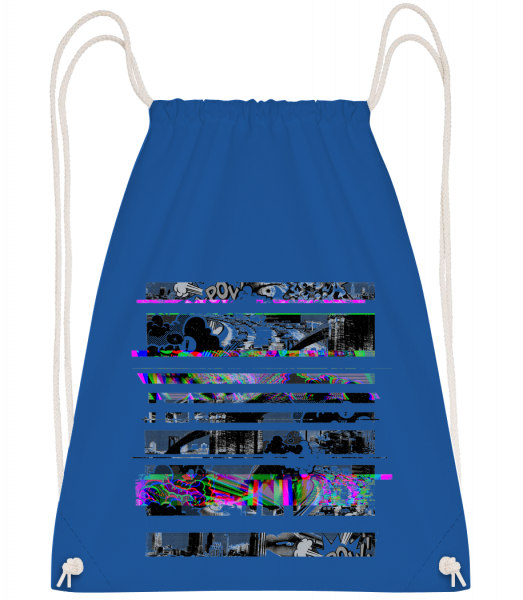 Broken Image - Drawstring Backpack - Royal blue - Vorn