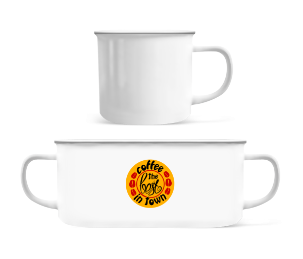 Best Coffee In Town Logo - Enamel-cup - White - Front