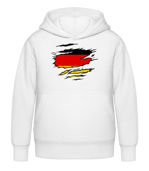 Ripped Flag Germany - Kid's Hoodie - White - Front