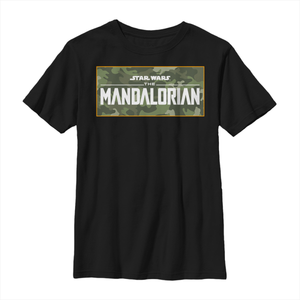Star Wars - The Mandalorian - Logo Mando Camo - Kids T-Shirt - Black - Front