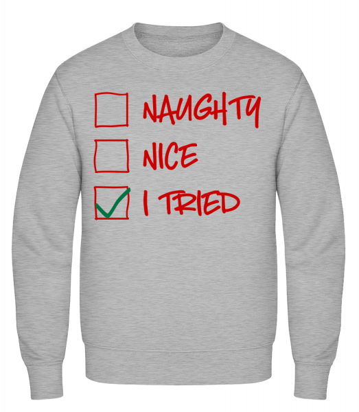Naughty Nice I Tried - Men's Sweatshirt - Heather grey - Vorn