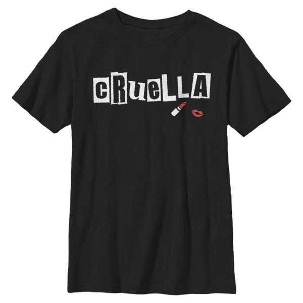 Disney Classics - Cruella - Logo Cruella Name - Kids T-Shirt - Black - Front