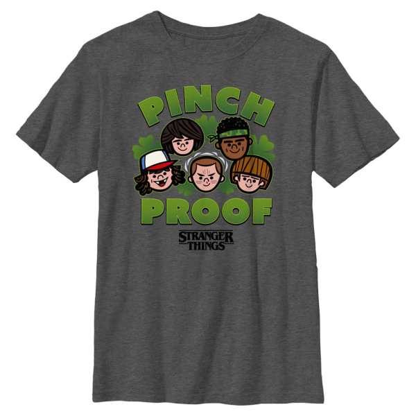 Netflix - Stranger Things - Skupina Pinch Proof - St. Patrick's Day - Kids T-Shirt - Heather anthracite - Front