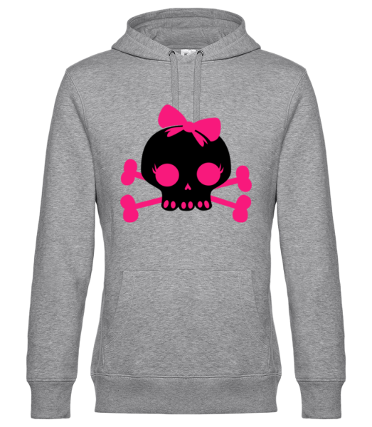 Emo Skull Pink - Unisex Premium Hoodie - Heather grey - Front